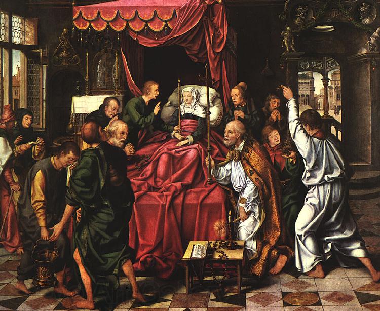 CLEVE, Joos van The Death of the Virgin dfg France oil painting art